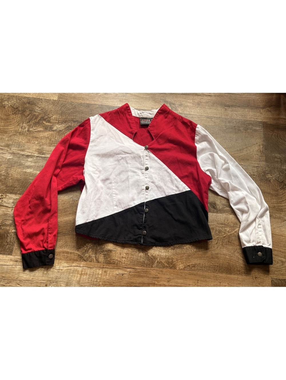 Vintage Ozark Mountain Jean Company Color Block Button-Up Shirt Jacket Large